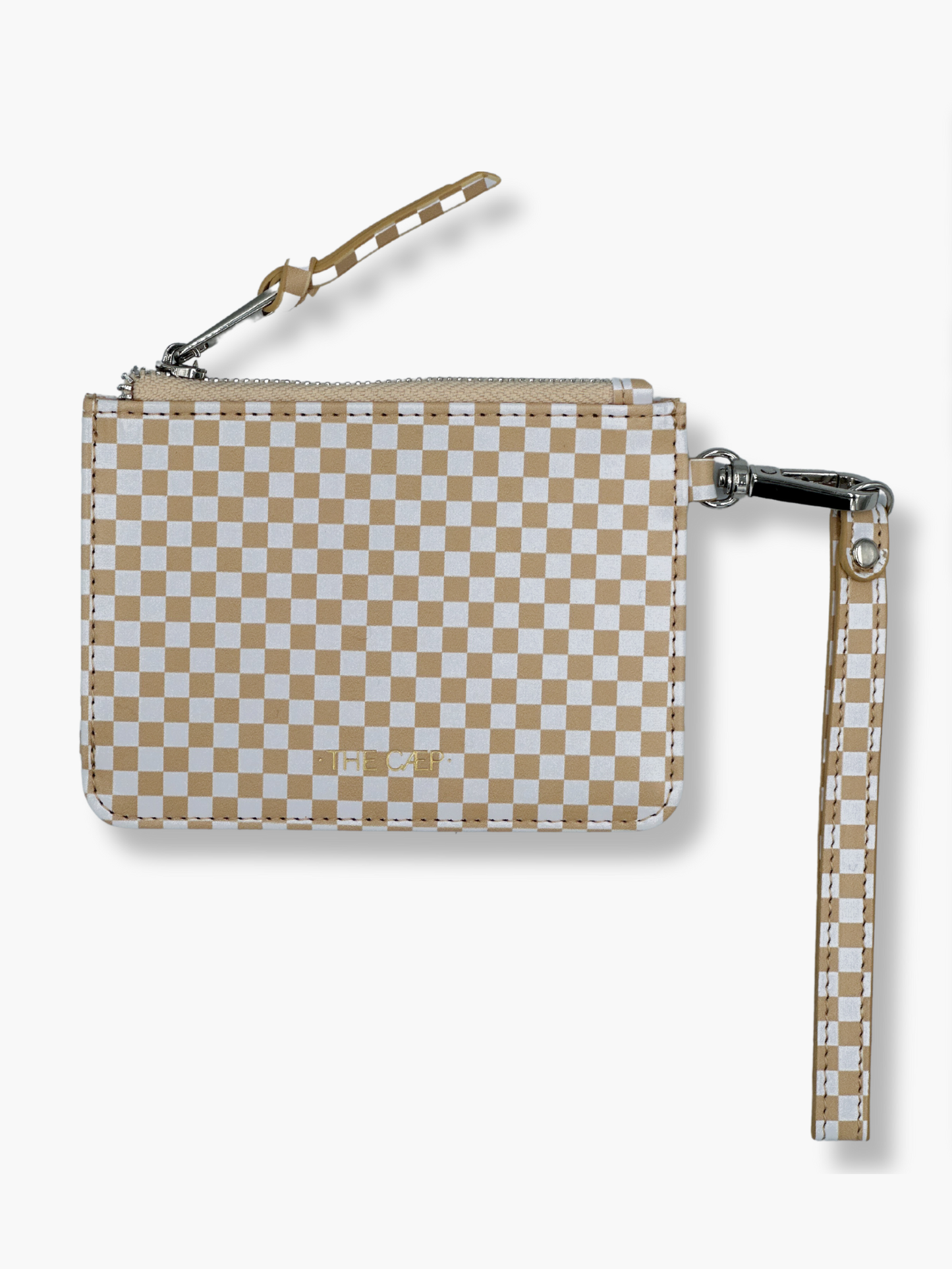The Caep Beige Checkered Snap Wallet (RFID)