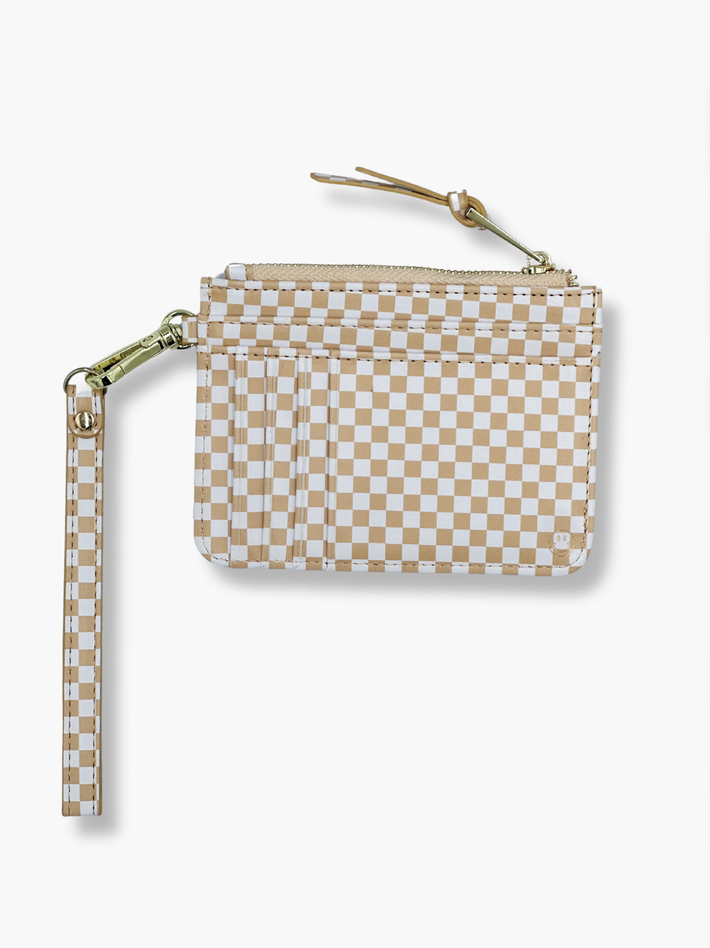The Caep Beige Checkered Snap Wallet (RFID)