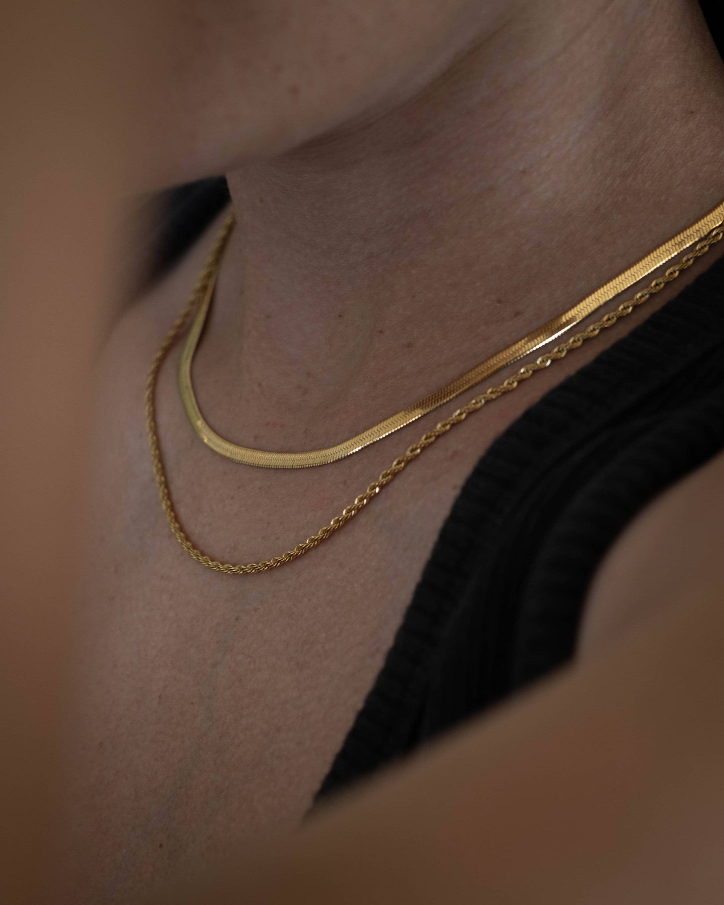 Sandra Dual Rope and Snake Chain Necklace