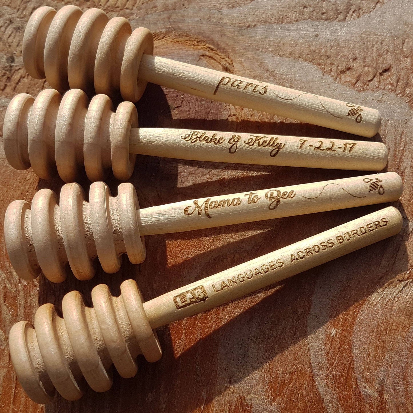 Custom Engraved Wooden Honey Dipper