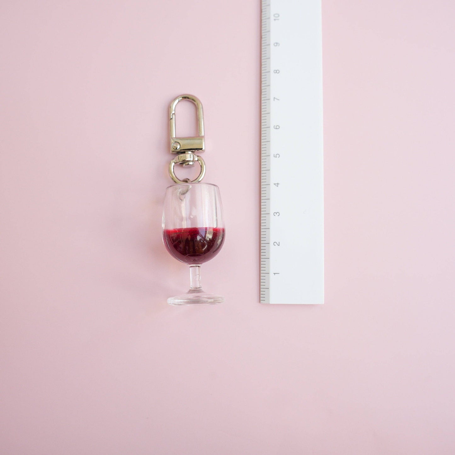 Glass of Red Wine Keychain | Wine Lover Gift | Miniature Food Key Chain | Drinks Keyring | Cute Accessories