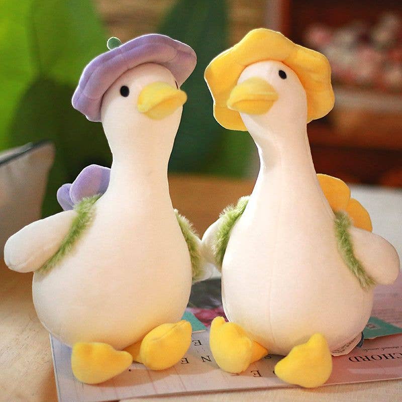 14" Sitting Duck with Hat Plush