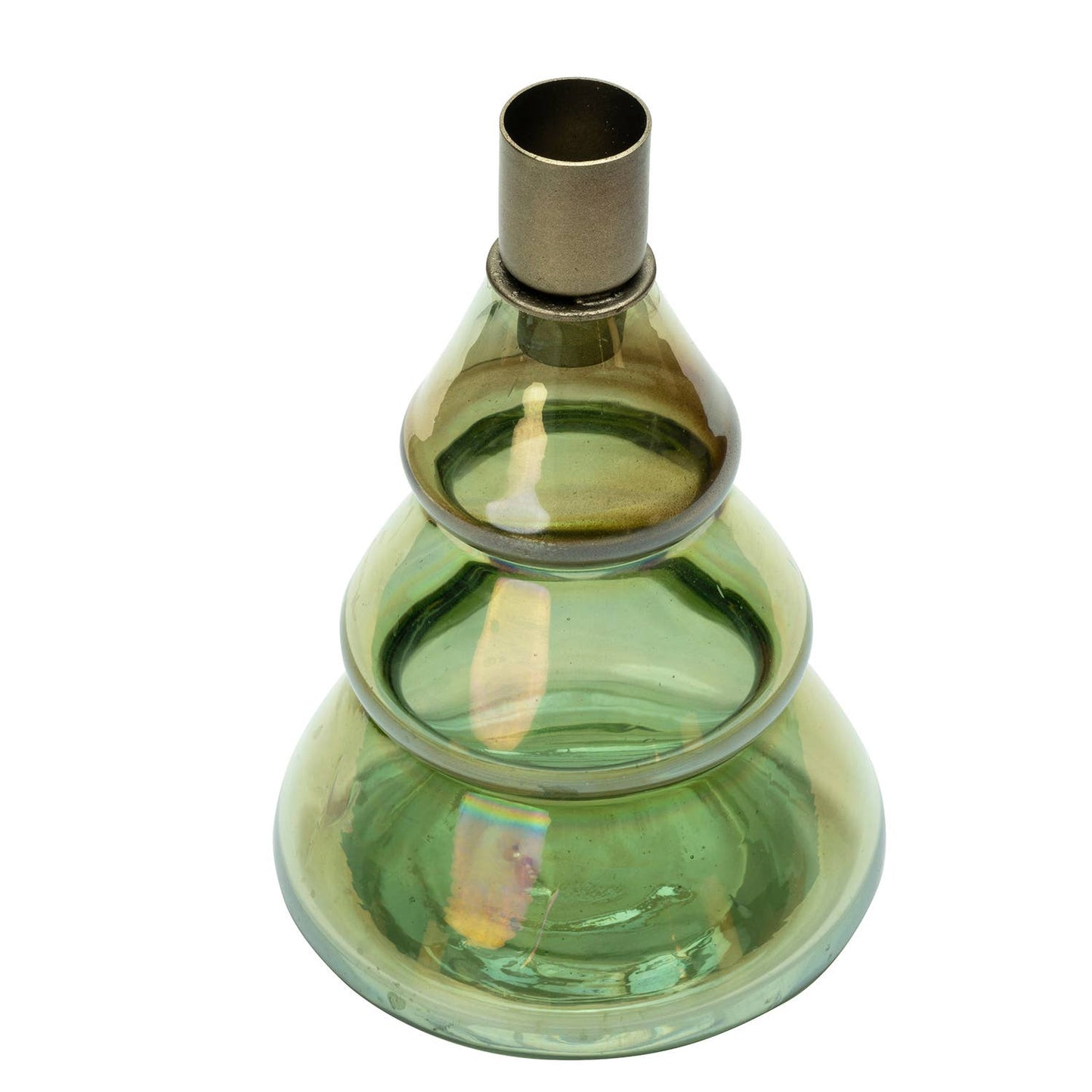 Tinsel Tree Candleholder Green B
