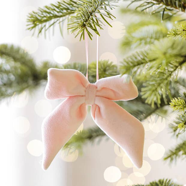 Pink Velvet Bow Hanging Decoration