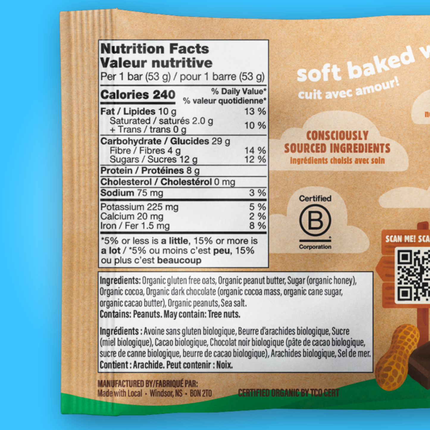 Peanut Butter Brownie | Organic Real Food Bar