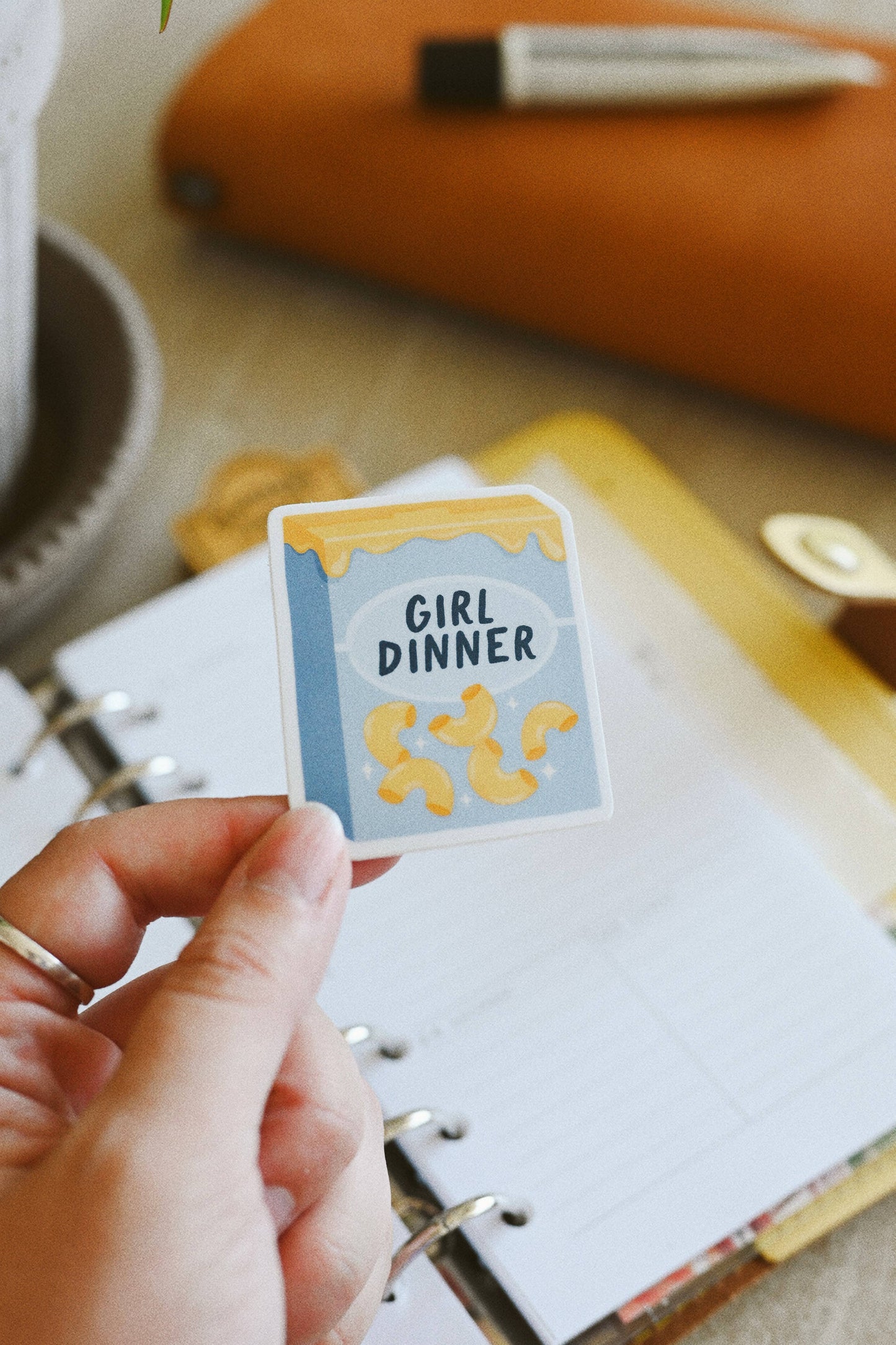 Girl Dinner - Mac and Cheese Comfort Foodie Vinyl Sticker