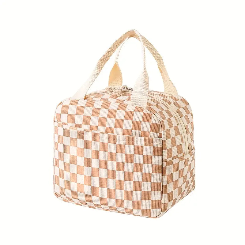 Insulated Lunch Bag Strawberry Corduroy Plaid
