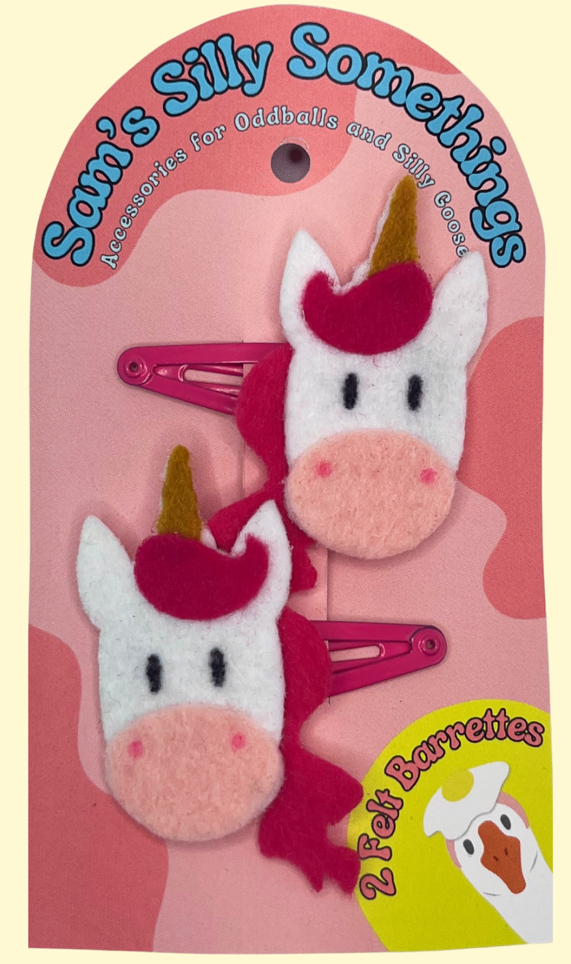 Unicorn Barrettes | Felt Barrettes | Hair Accessories