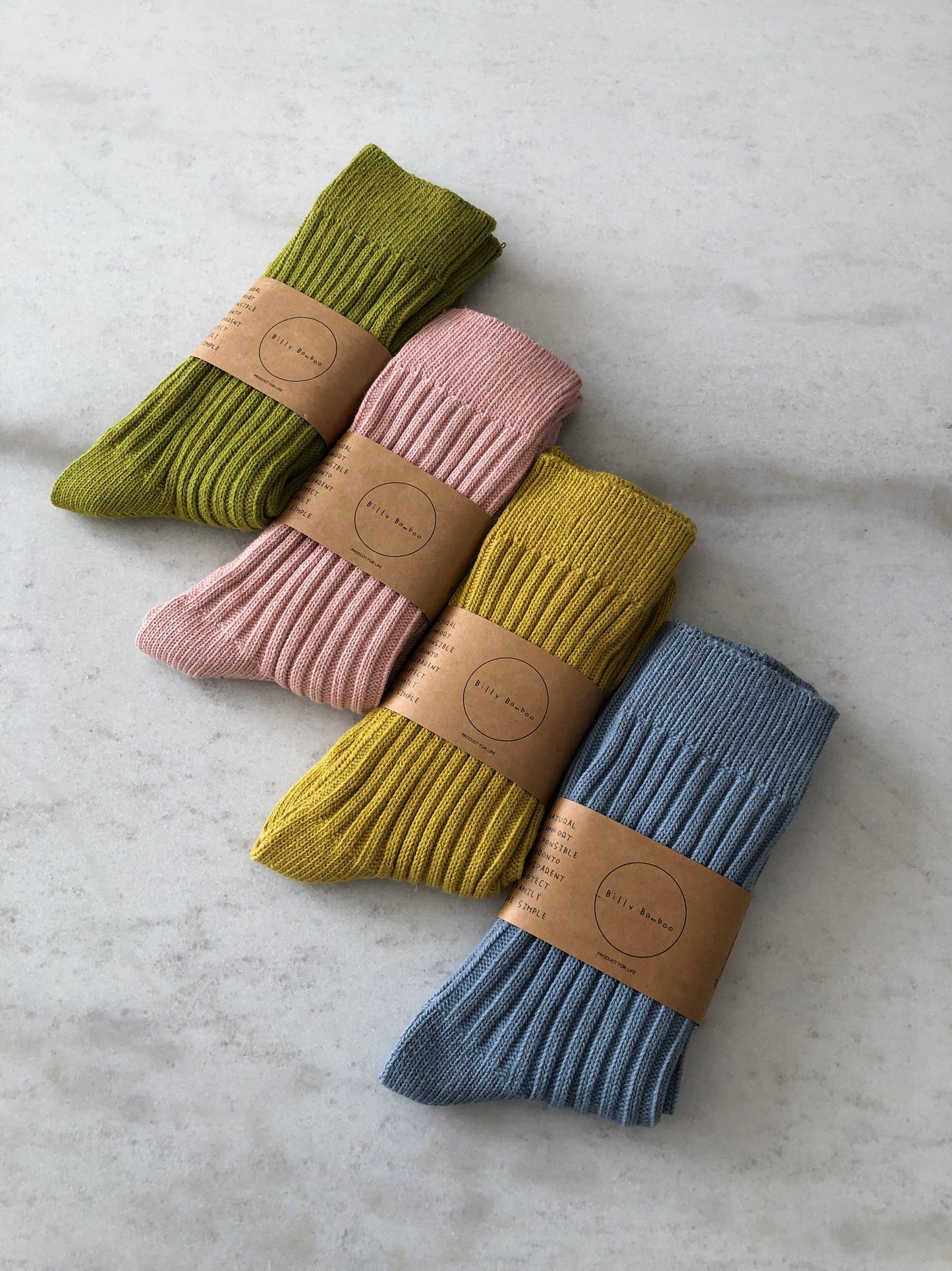 RIBBED COTTON HIGH SOCKS - pastel