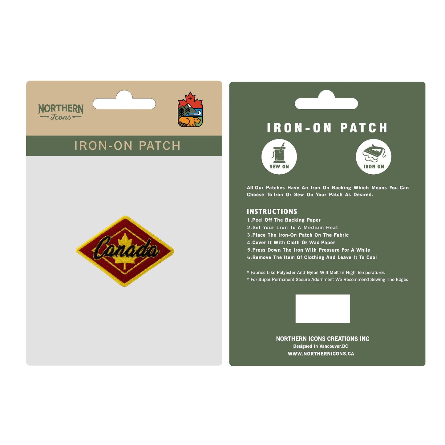 Canada iron-on embroidery patch