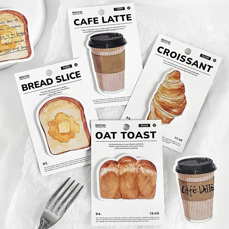 Oat Toast, Cafe Latte, Bread Slice, Croissant Post It’s