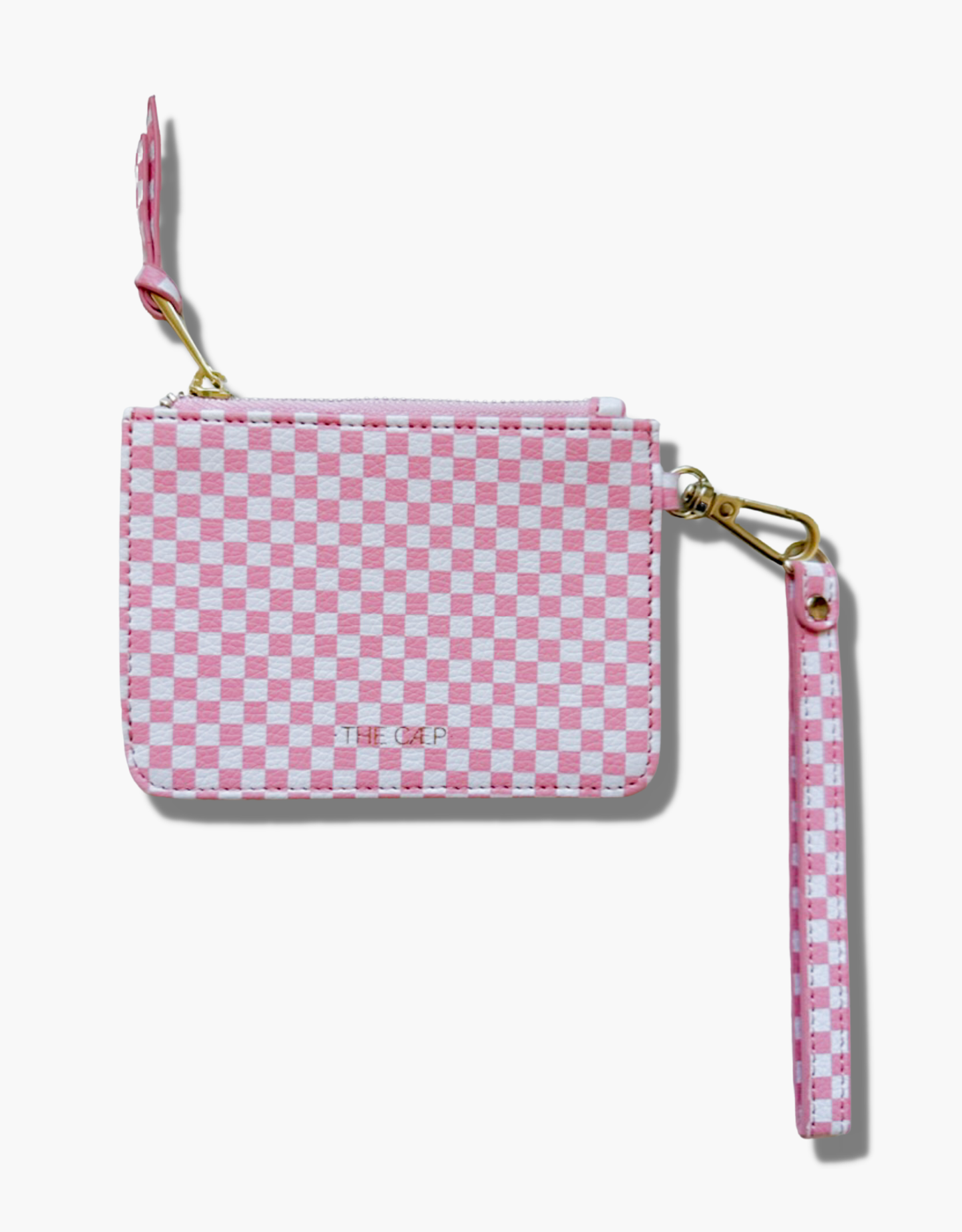 The Caep Pink Checkered Snap Wallet