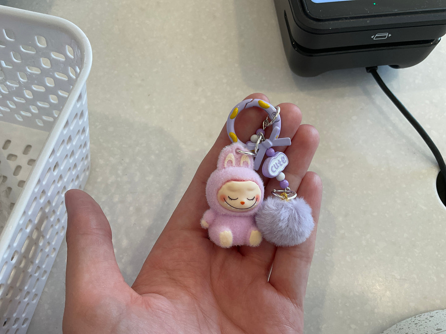 Small Labubu Keychain With Pom Pom