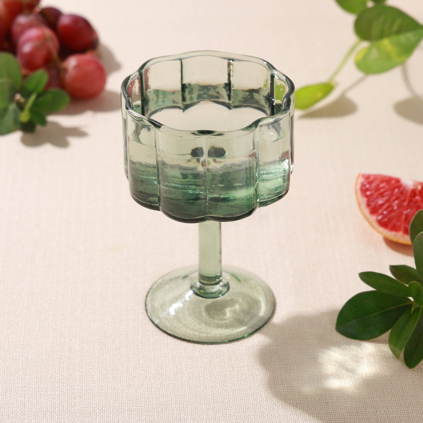 Daisy Wine Glass Green S
