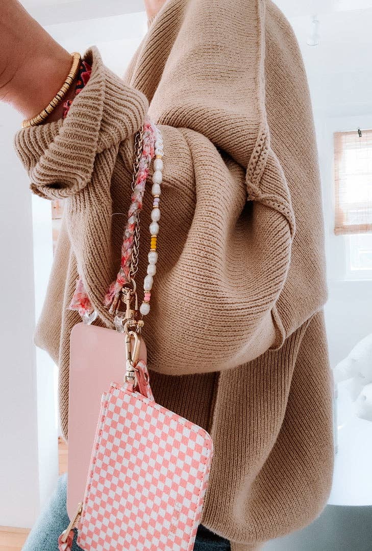 The Caep Pink Checkered Snap Wallet
