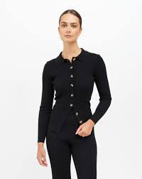 Brunette the Label - Christy Rib Knit Button Up