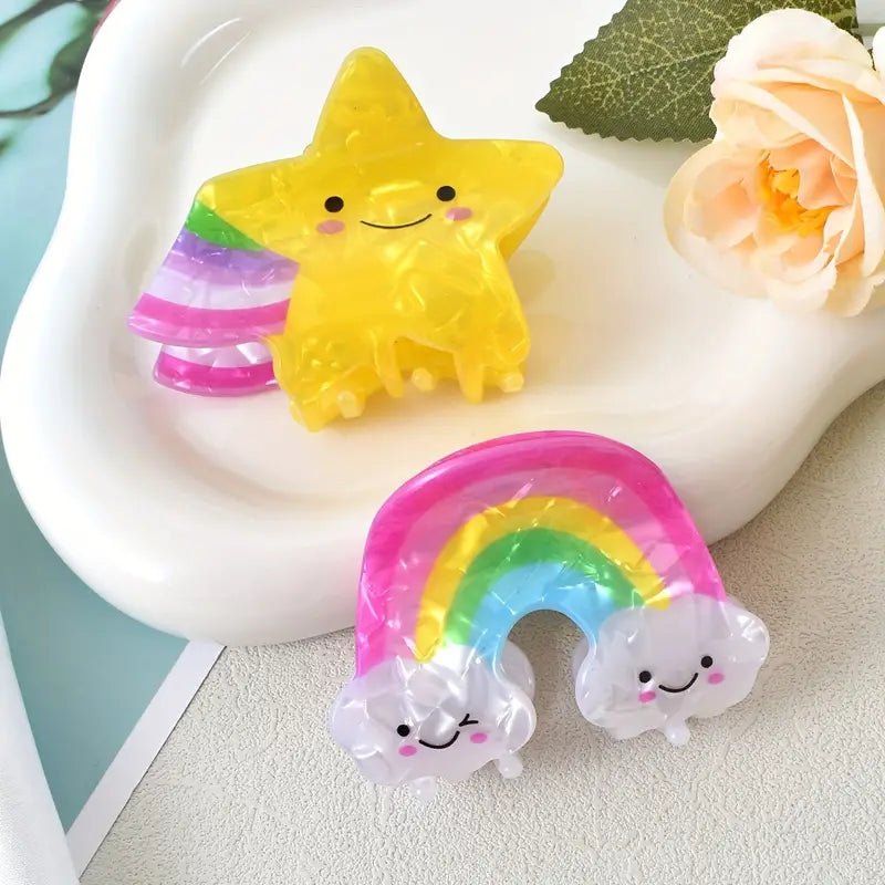 Rainbow Stars Hair Clip
