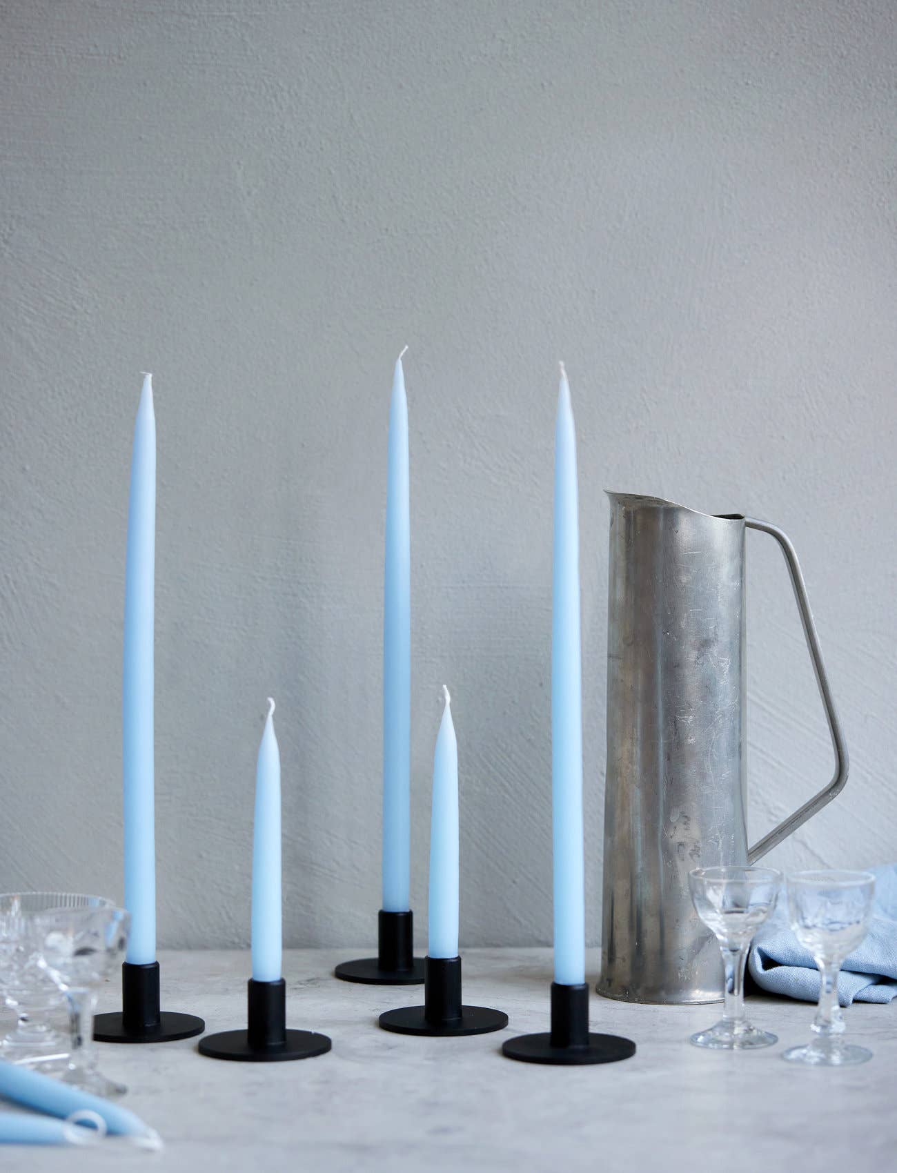 Light Blue Danish Taper Candle