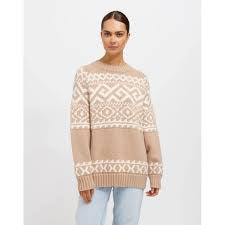 Brunette the Label - Fair Isle Sweater FWN/CRM