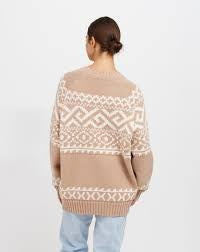 Brunette the Label - Fair Isle Sweater FWN/CRM