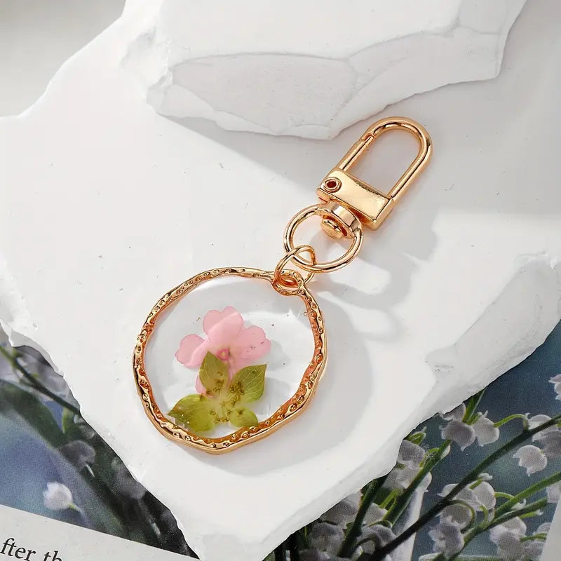 Flower Resin Keychain