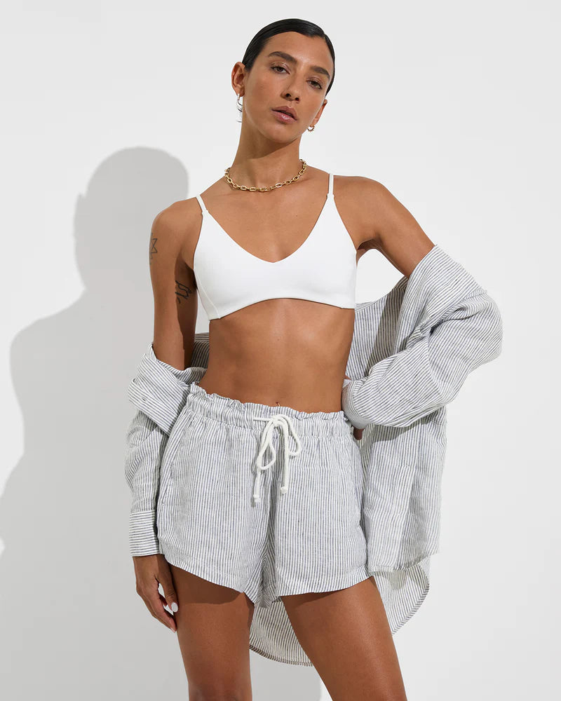 LOF Getaway short (costal stripe varsity/coconut)