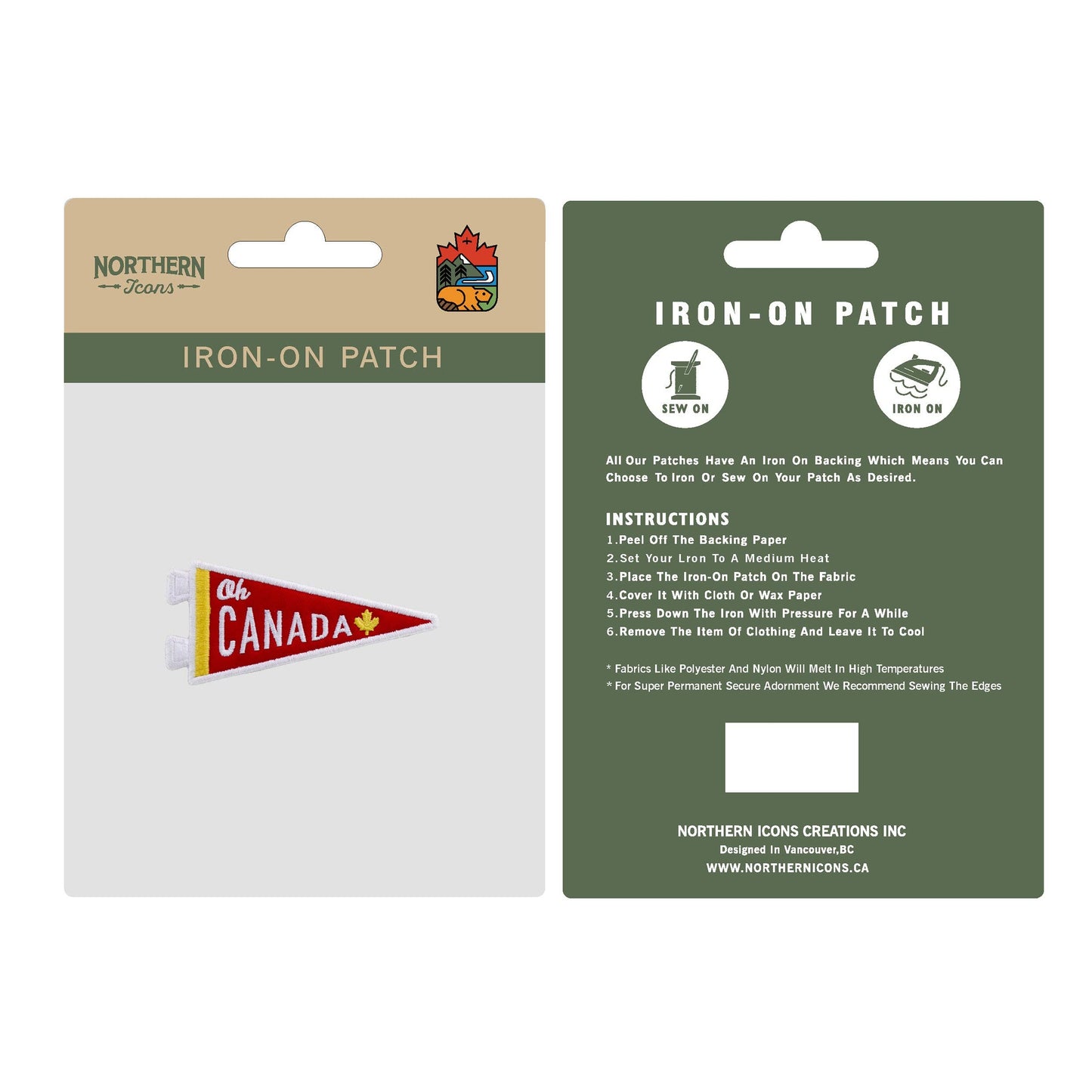 Canada iron-on embroidery patch