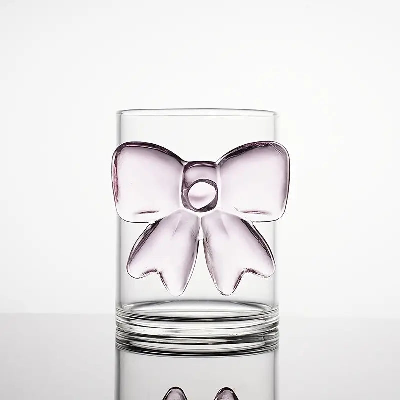 Pink Bow Glass Heat Resistant Cup