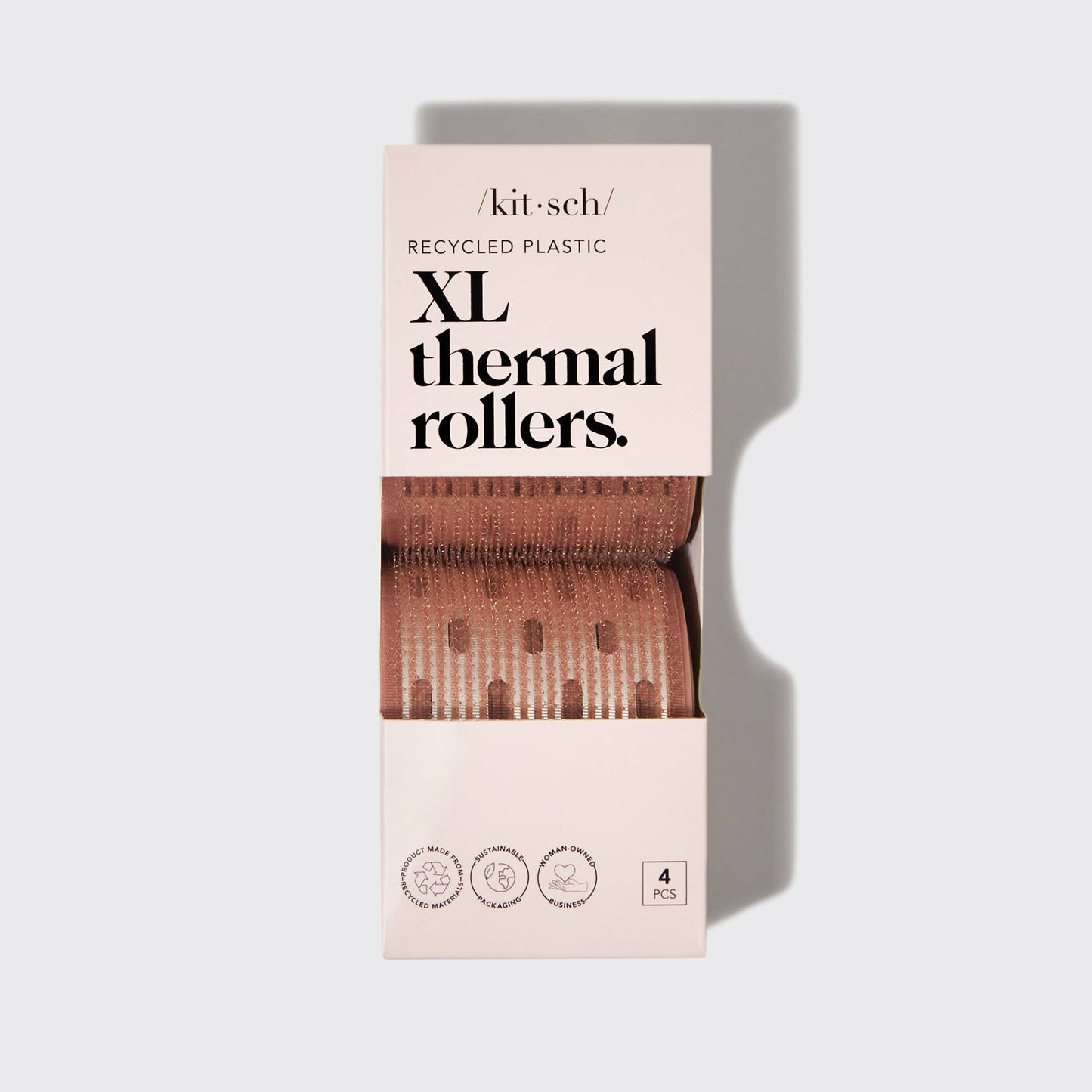 Kitsch- Recycled Plastic XL Thermal Rollers 4pc Set - Terracotta