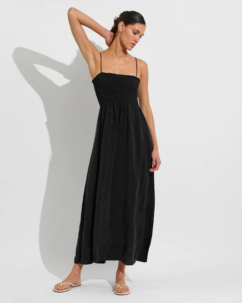 Left on Friday - Cabana Maxi Dress Jet Black