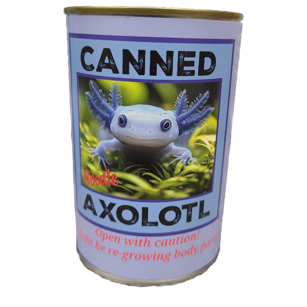 Canned Blue Axolotl Stuffed Animal Plush w/Jokes Unique Gift