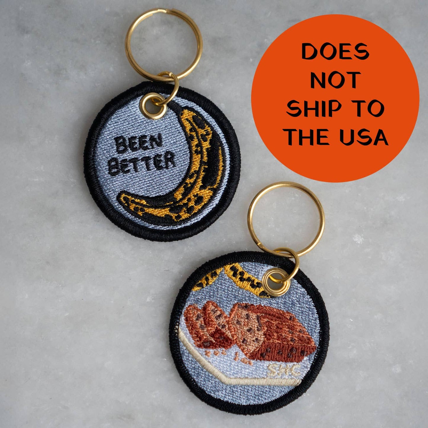 Been Better (Banana Bread) Double-Sided Embroidered Keychain