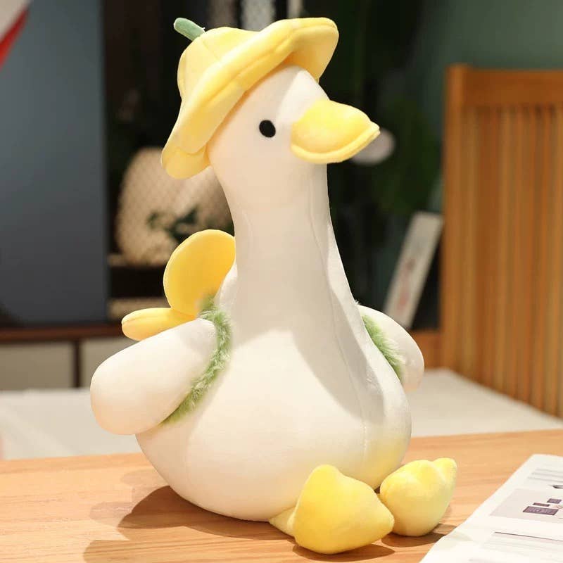 14" Sitting Duck with Hat Plush