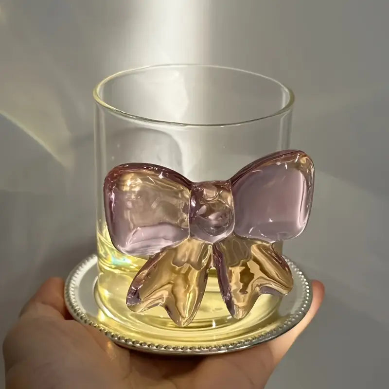 Pink Bow Glass Heat Resistant Cup