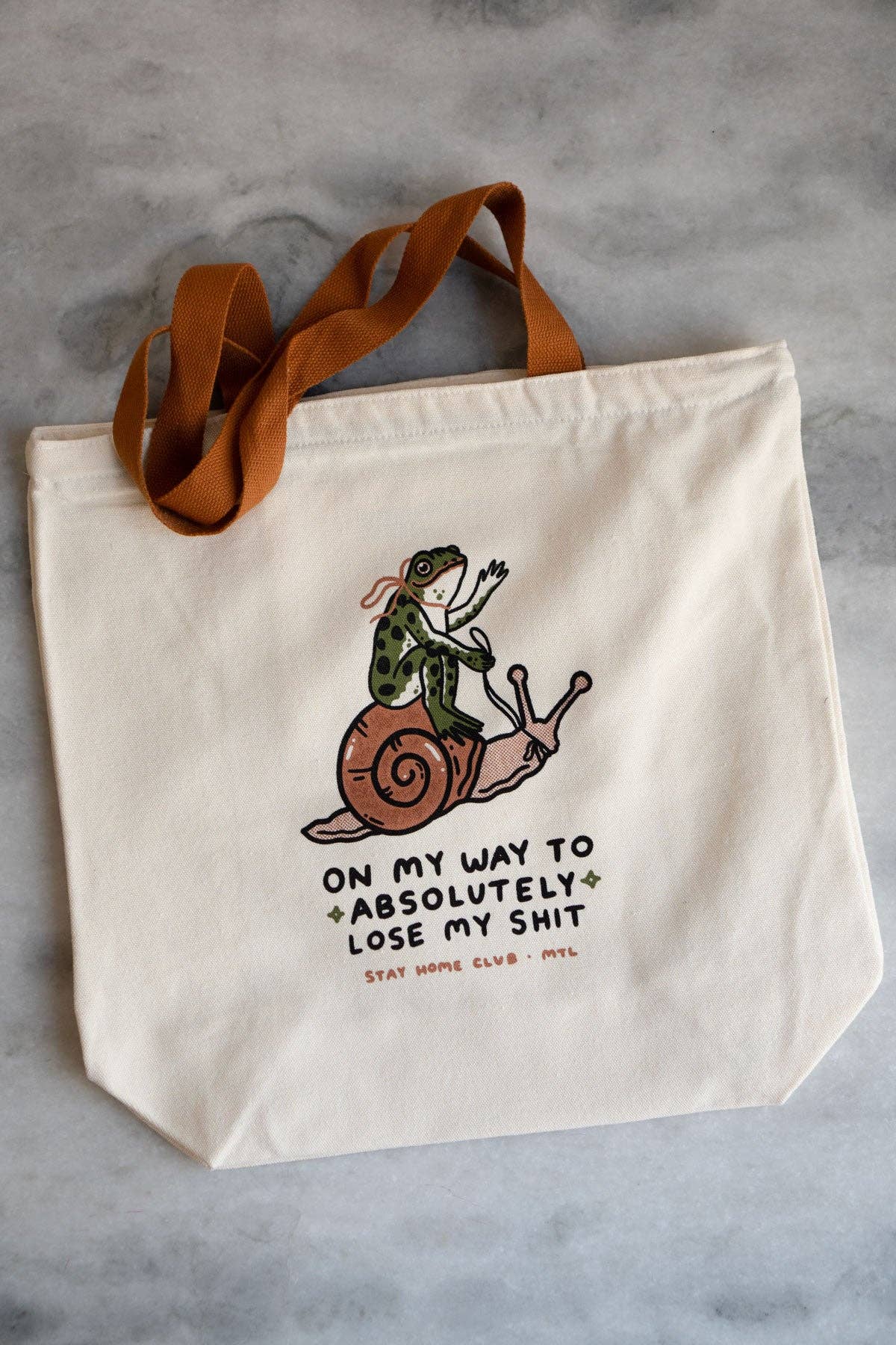 On my way to absolutely Lose my Shit Big Zip Tote | Huge Zippered Canvas Tote - stay home club