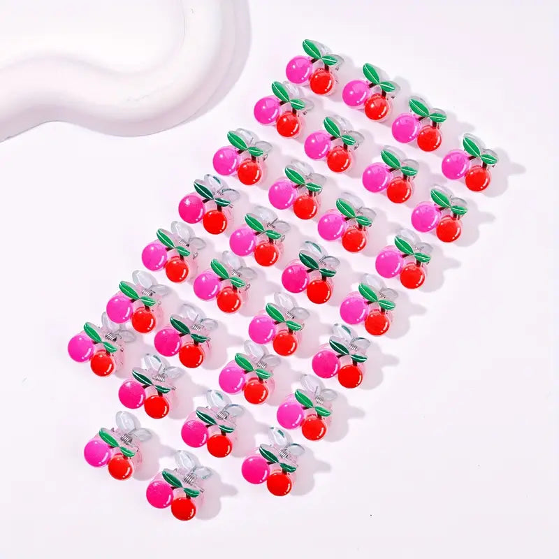 Tiny Cherry Hair Clips