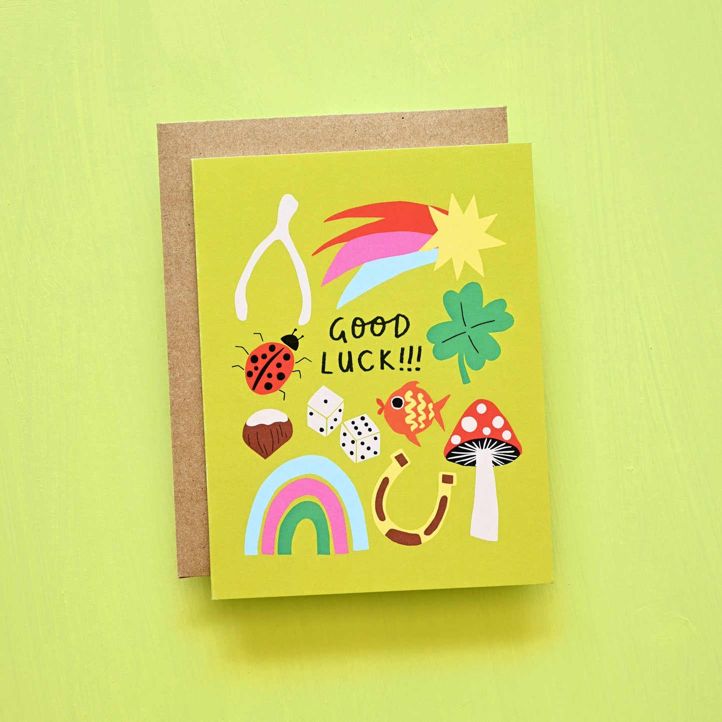 Good Luck Symbols - Greeting Card