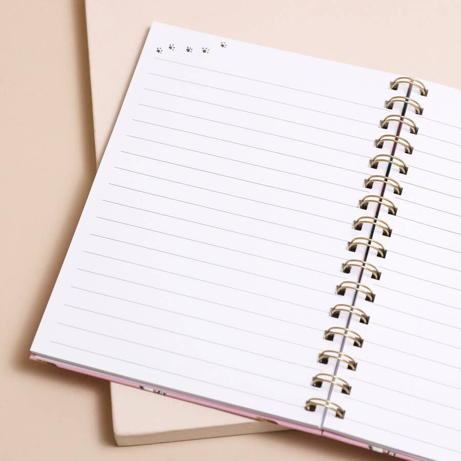 Pink Cat Print Notebook