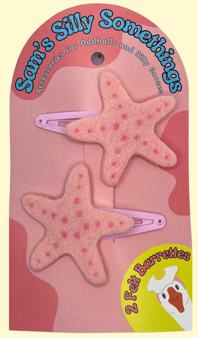 Starfish Barrettes | Felt Barrettes | Hair Accessories