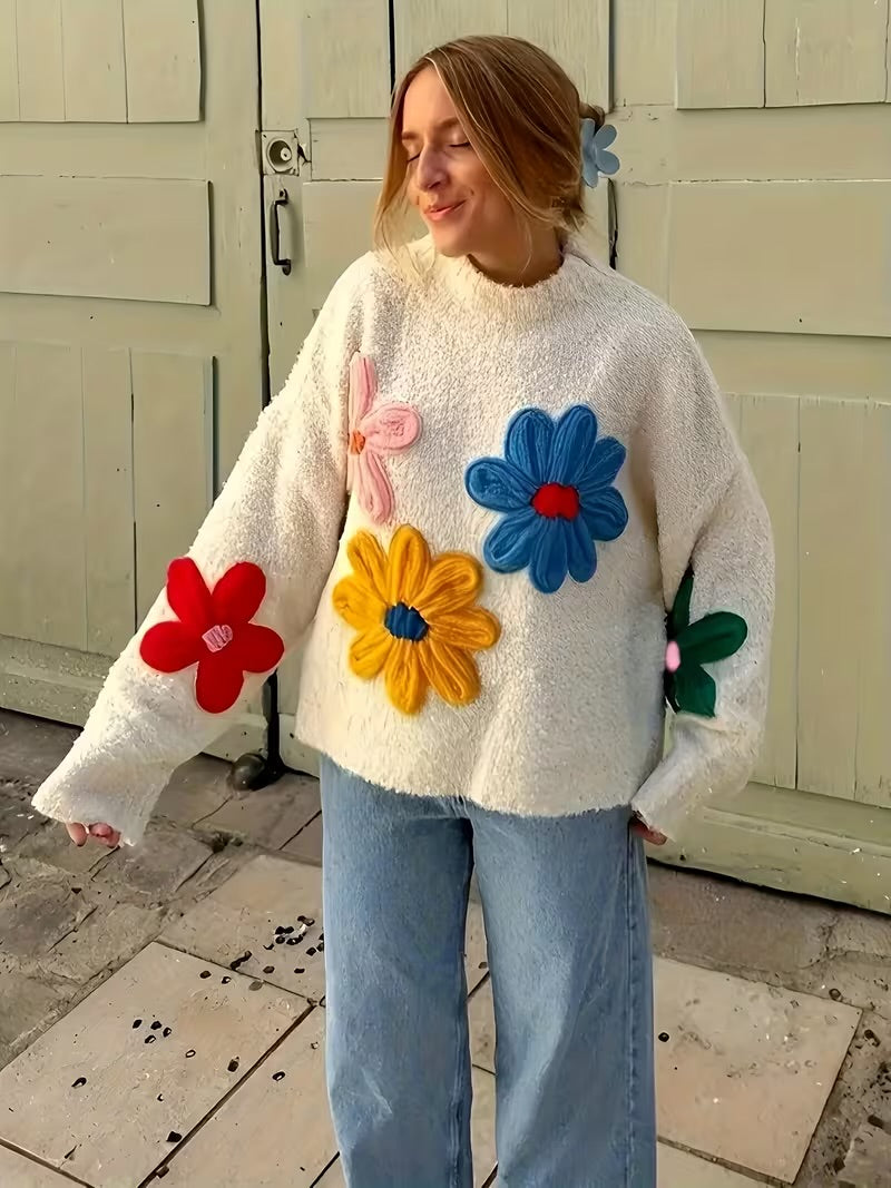 Oversized Floral Sweater