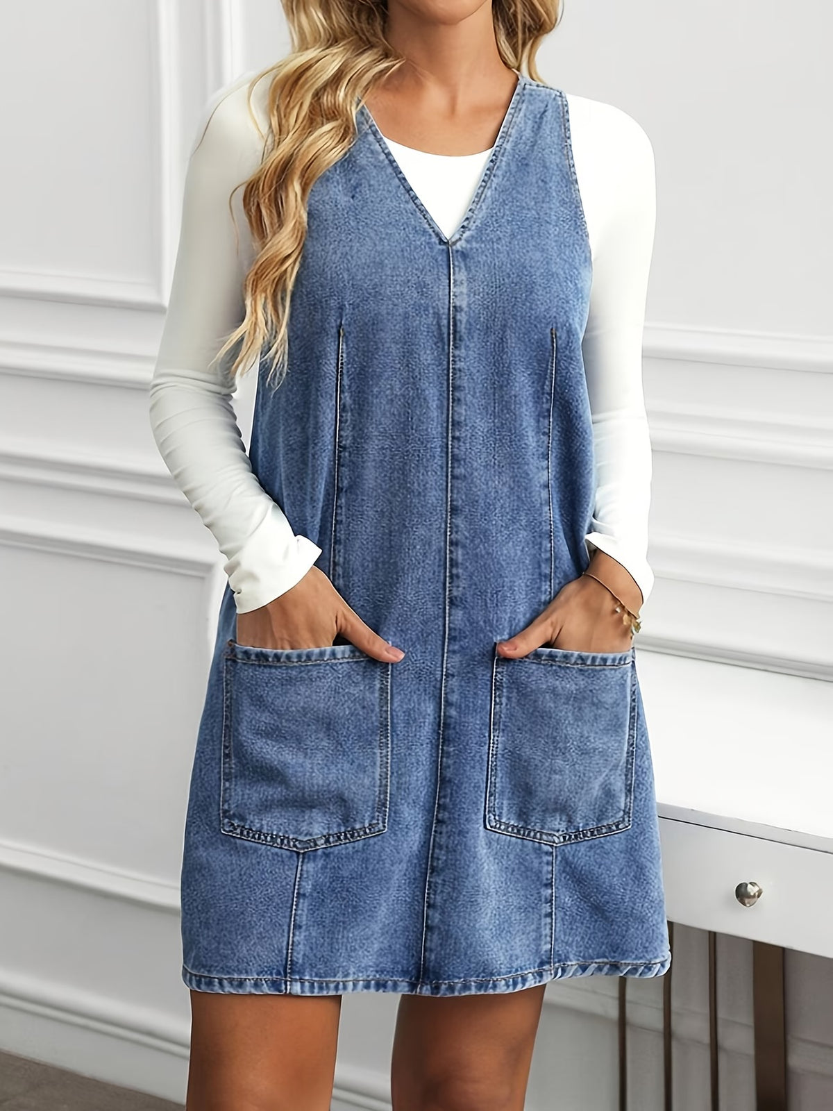 Denim Pinafore Dress