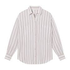 Left on Friday Getaway Buttondown Beach Stripe Shirt Beach/Coconut