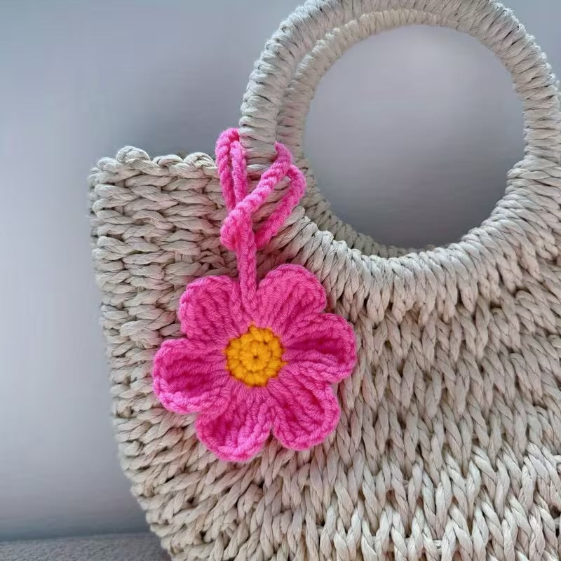 Pink Flower Bag Charm
