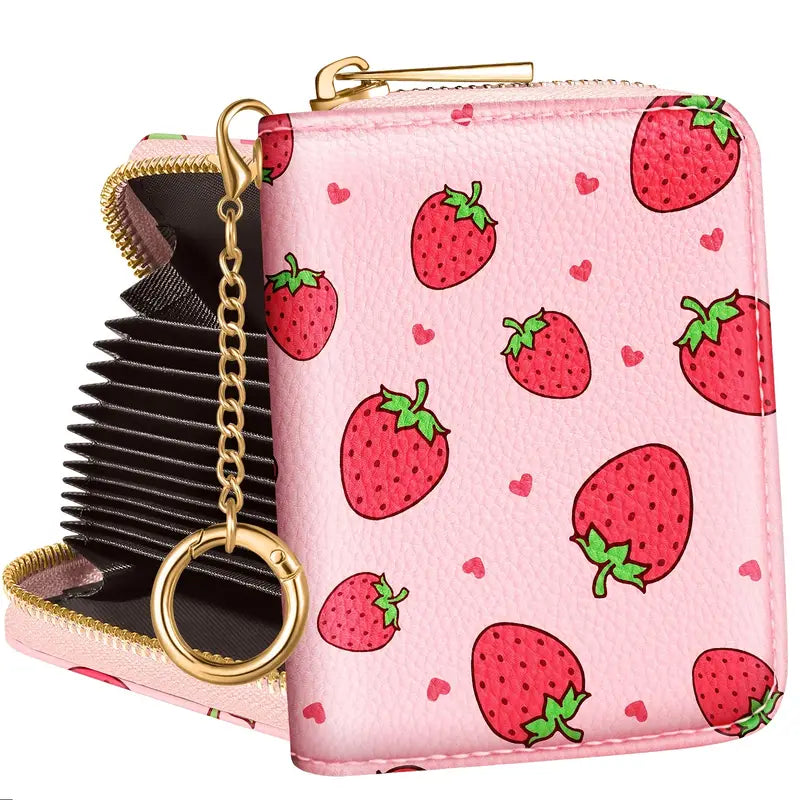 Strawberry Wallet with Key Ring