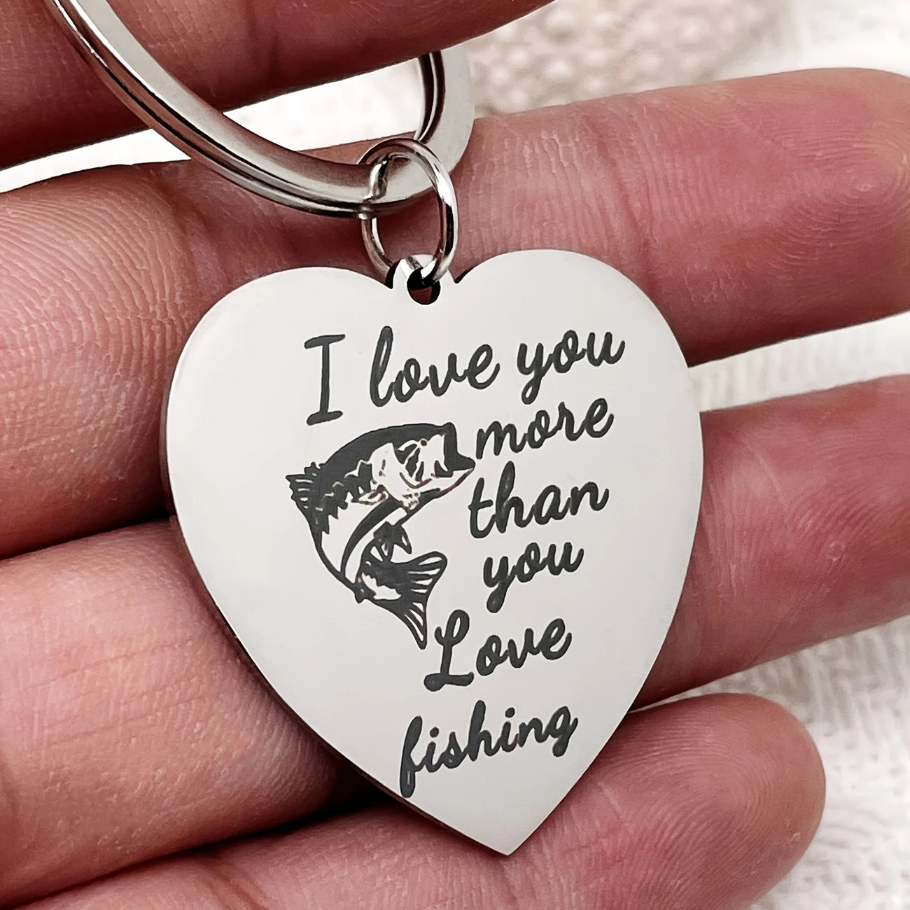 I Love You More Than You Love Fishing Keychain