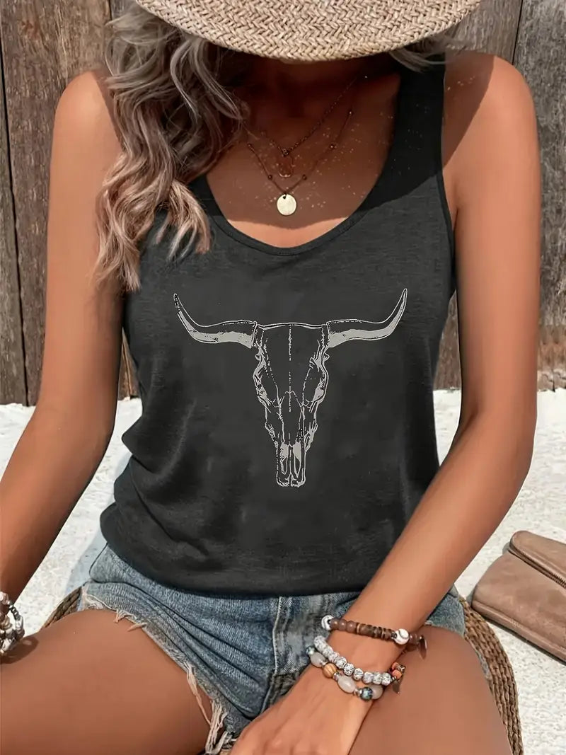 Steer Skull Tank Top