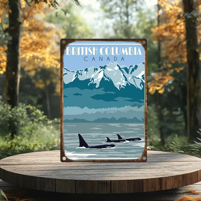 British Columbia Canada Orcas Sign