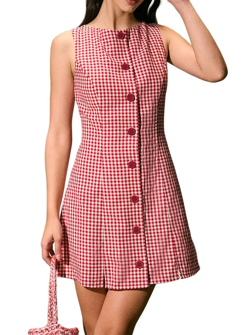 Plaid Tank Cocktail Dress