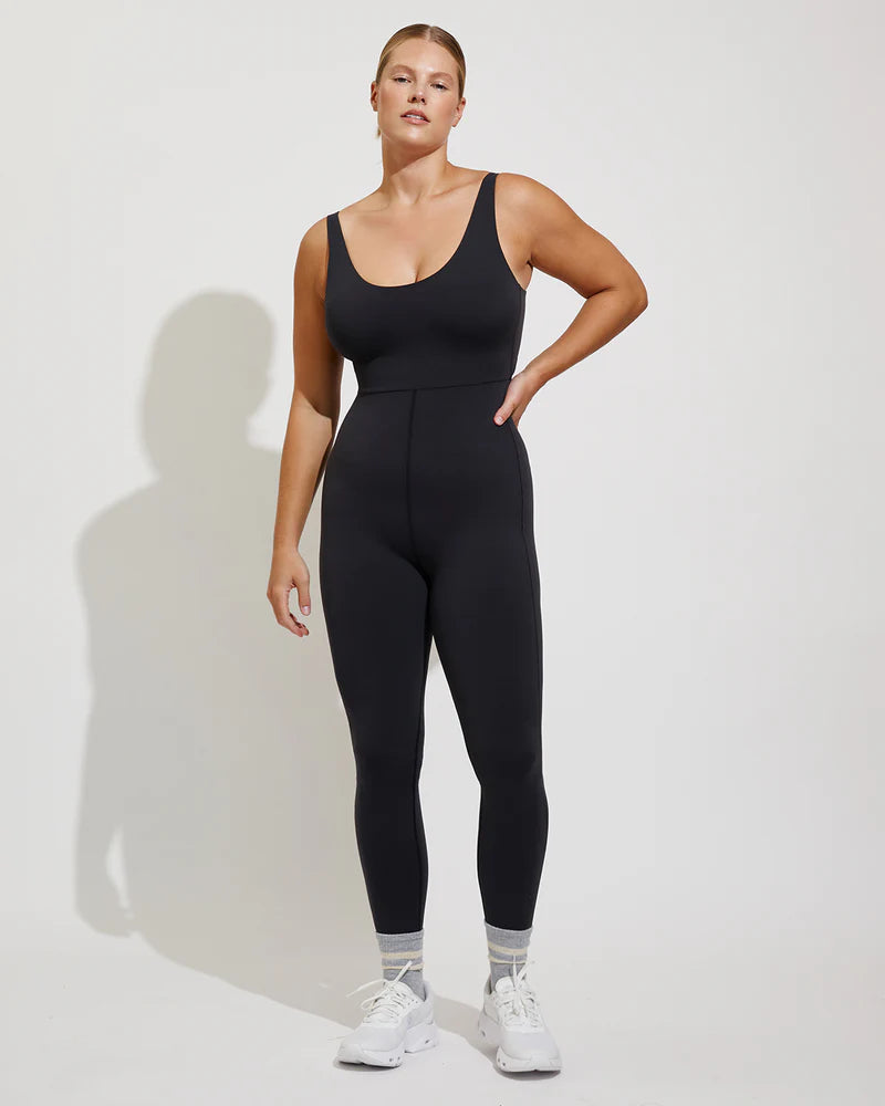 Left On Friday - Double Scoop Playsuit 27” - Jet - Small