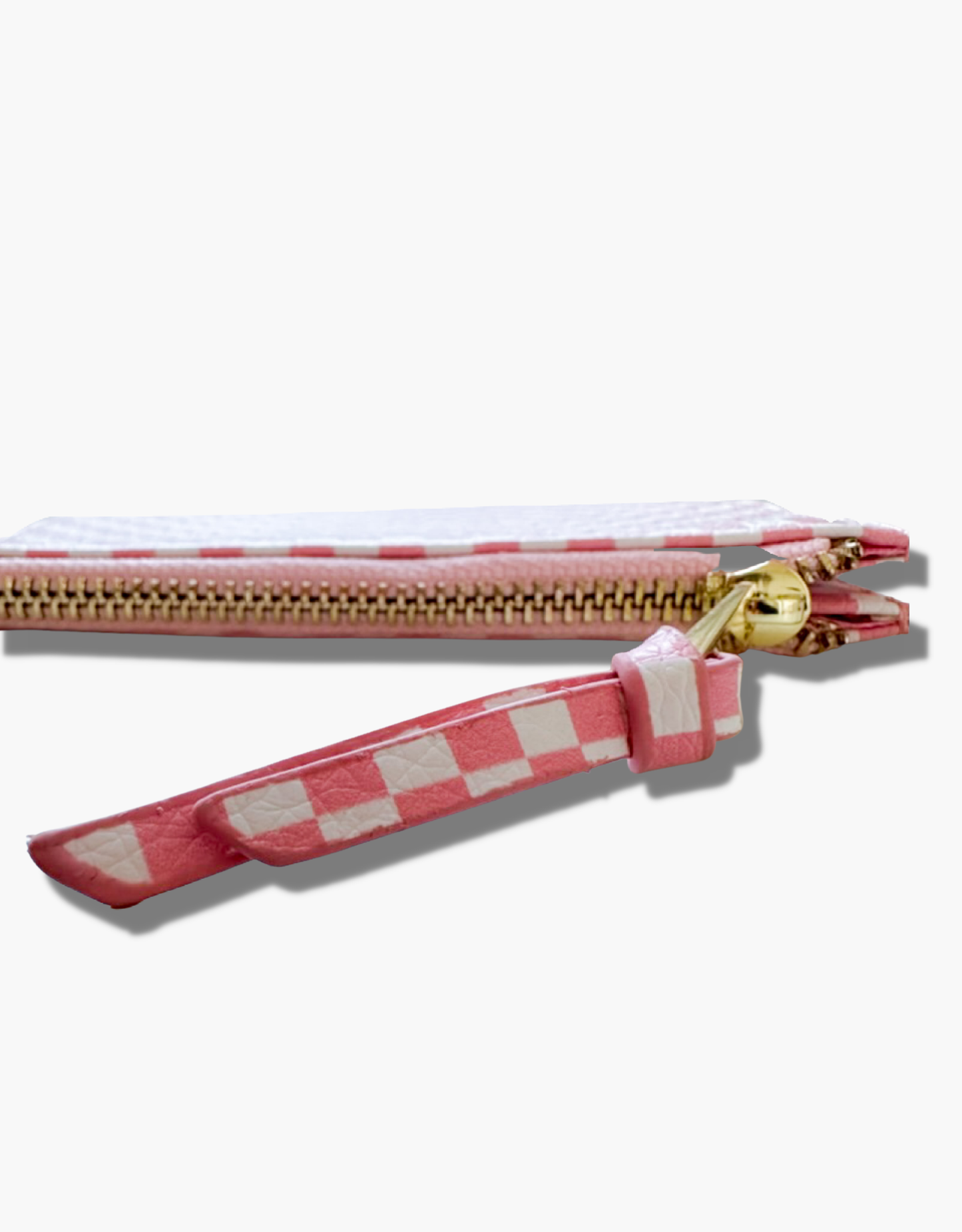 The Caep Pink Checkered Snap Wallet